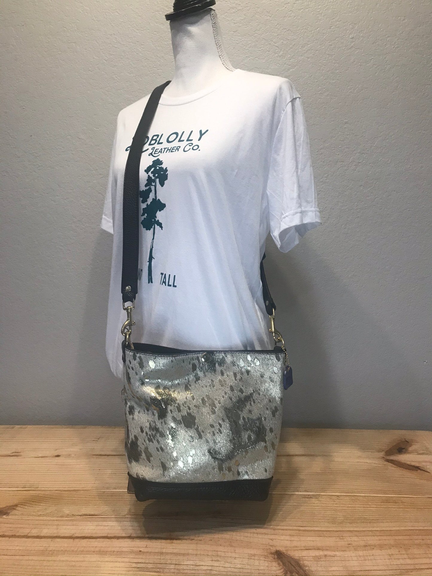 Hometown Gold Acid Wash Hair-on Hide Cross Body